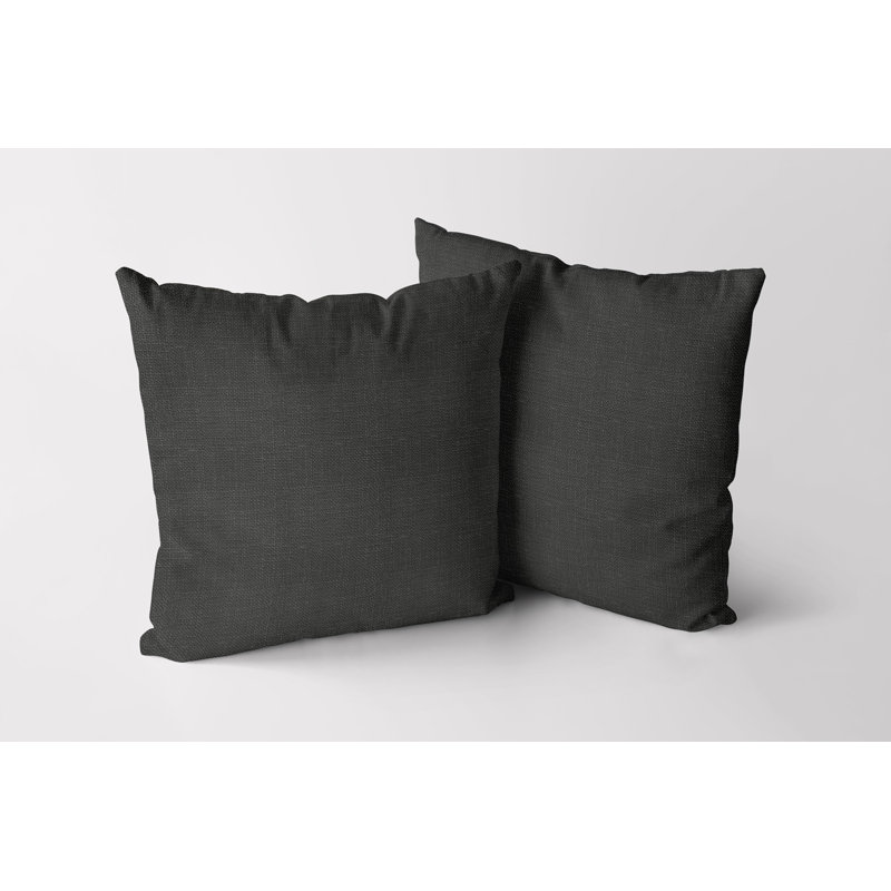Housse de coussin carré S&G Slubb, 18" x 18", Nouveau gris