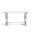 Rena Stainless Steel Trestle Dining Table-1218039799
