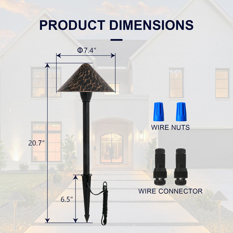 12PK SLow Voltage Pathway Lights - Waterproof LED Landscape Lighting for Yard, Garden, and Outdoor Spaces