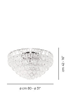 Giogali Ceiling Lamp 80 Crystal Smoky Glossy Chrome E26 Ul 1, Glossy Chrome, White