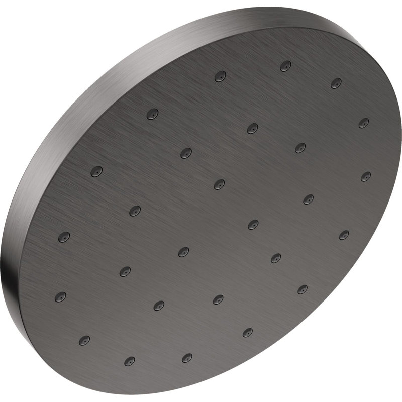 Pomme de douche à pluie double avec technologie H2Okinetic, Acier inoxydable noir