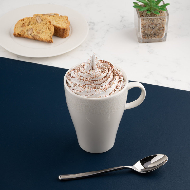 Fabric Crackle Premium Porcelain Privilege Non Stackable Mug, 10oz | Microwave & Dishwasher Safe