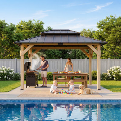 Pavillon de jardin en bois massif 10 x 12 pi