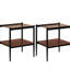 Collection 3 tables à la mode, tables basses et tables de bout, verre trempé, tables brunes, construction, style de vie élégant,-940777142