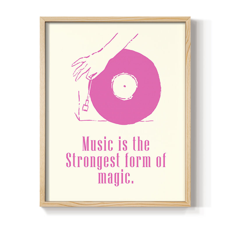 Sweet Melody IV Framed Print - Solid Wood, Natural, 15" H x 12" W