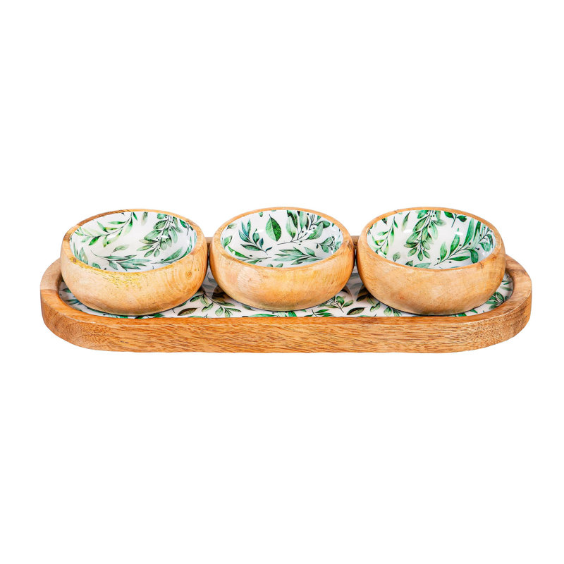 Desserte en bois à 3 sections Olive Olive