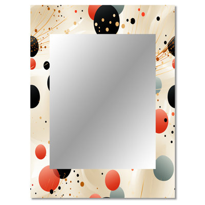 Beacsfield Contemporary Chic Polka Dots Pattern - Polka dots  Decorative Wall Mirror, Modern Mirror, Printed Metal Art