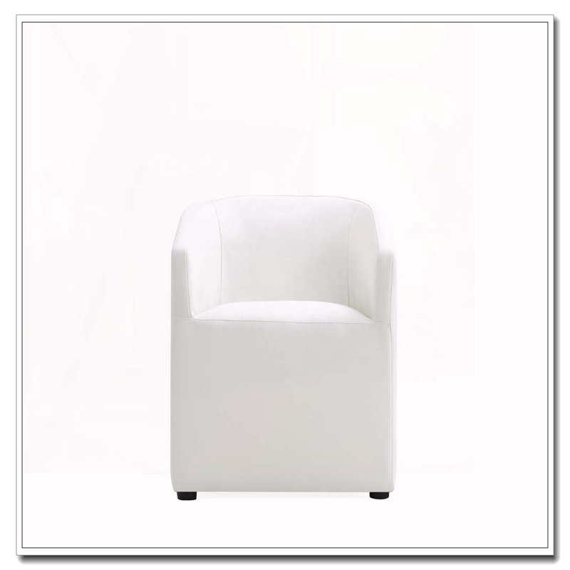 Fauteuil de salle à manger en similicuir, Crème