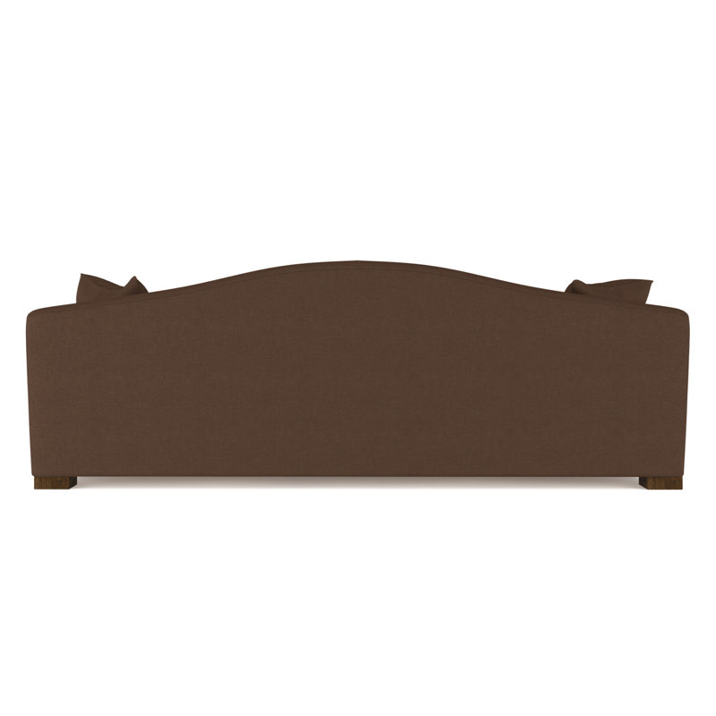 Horatio Camelback Taper Curved-Arm Sofa, Box Weave Linen Alabaster, 33" H x 84" W x 40" D, Weathered