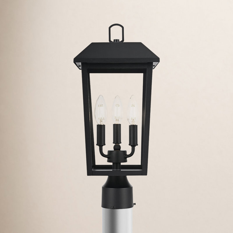Nilles 8 x 18 inch Outdoor Post Light in Black