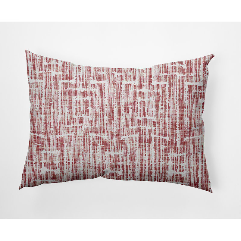 Housse et insert de coussin rectangulaire tissé pour l'extérieur Tiki, rouge