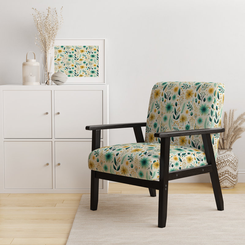Fauteuil d'appoint rembourré bohémien et éclectique Botanical