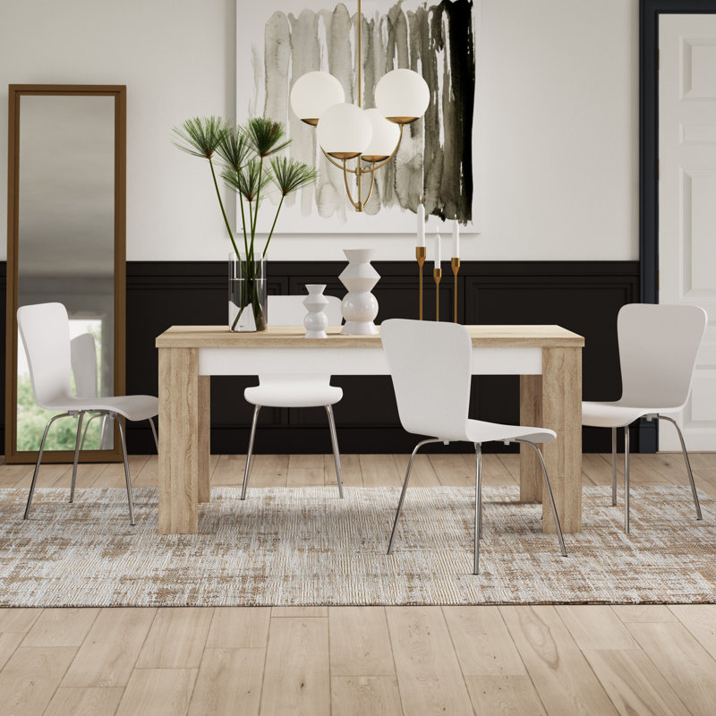 Ensemble repas pour six personnes Algedi, 5 pièces : 1 table, 4 chaises