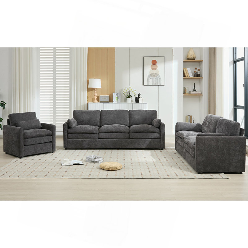 Ensemble de canapé rembourré Cozy, Gris