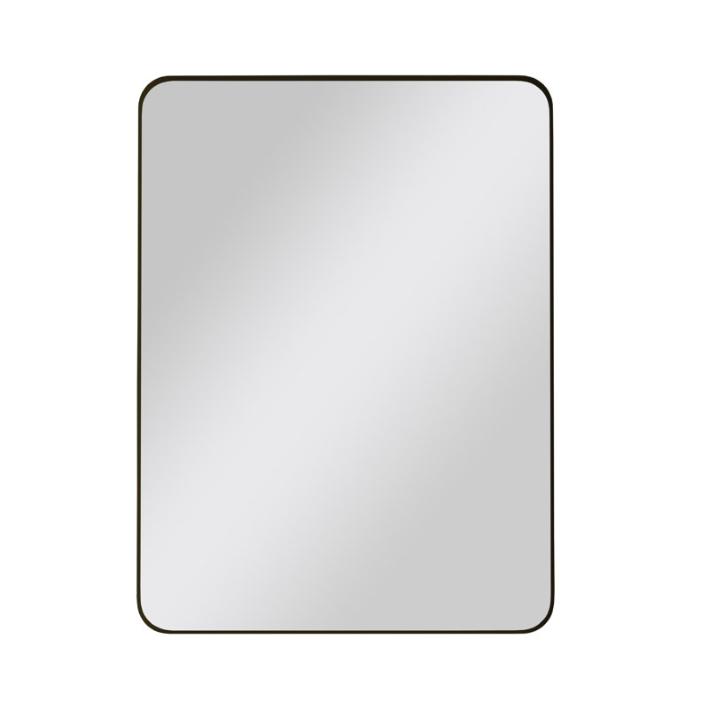 Miroir de chambre rectangulaire en métal noir 24 x 36 pouces - Meuble-lavabo élégant pour salle de bain et salon