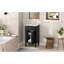 Ensemble de meuble-lavabo simple de 18 po avec lavabo en céramique, ensemble de meuble-lavabo autoportant avec porte à fermeture douce, tablette réglable, style français, pieds pleins, noir-129908281-129908280