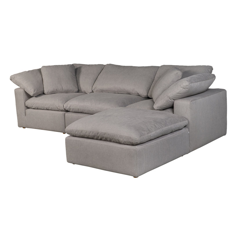 4 - Piece Performance Fabric Modular Sectional, Light Gray Performance