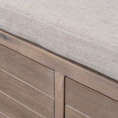 Banc de rangement avec panier amovible et 2 tiroirs, banc à chaussures entièrement assemblé avec coussin amovible