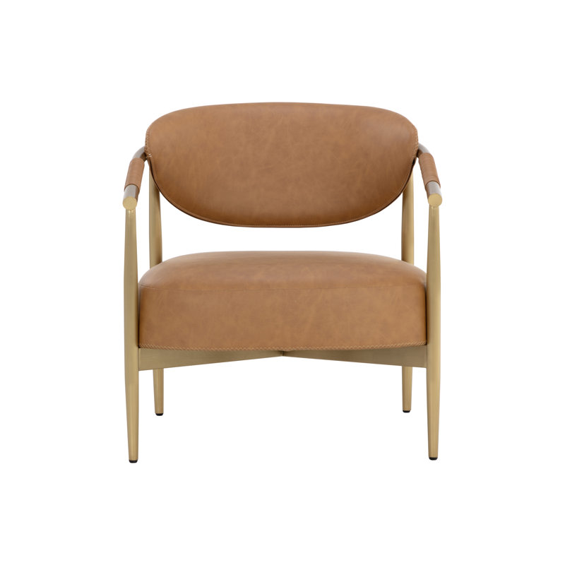 Lounge Chair, Brown Faux Leather