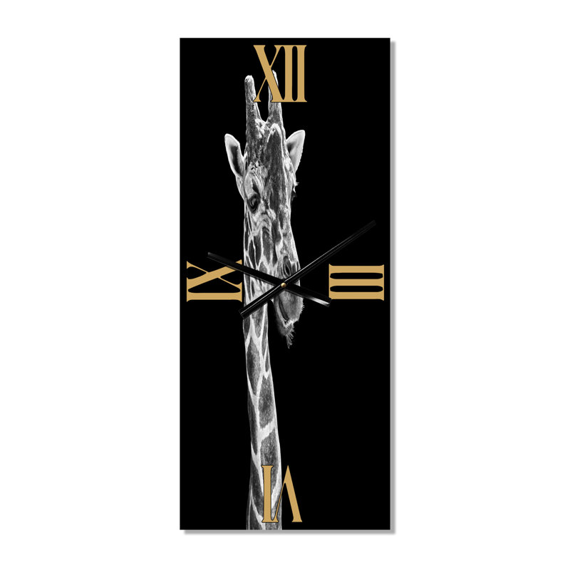 Gros plan, horloge murale Portrait d'une girafe II, Petit