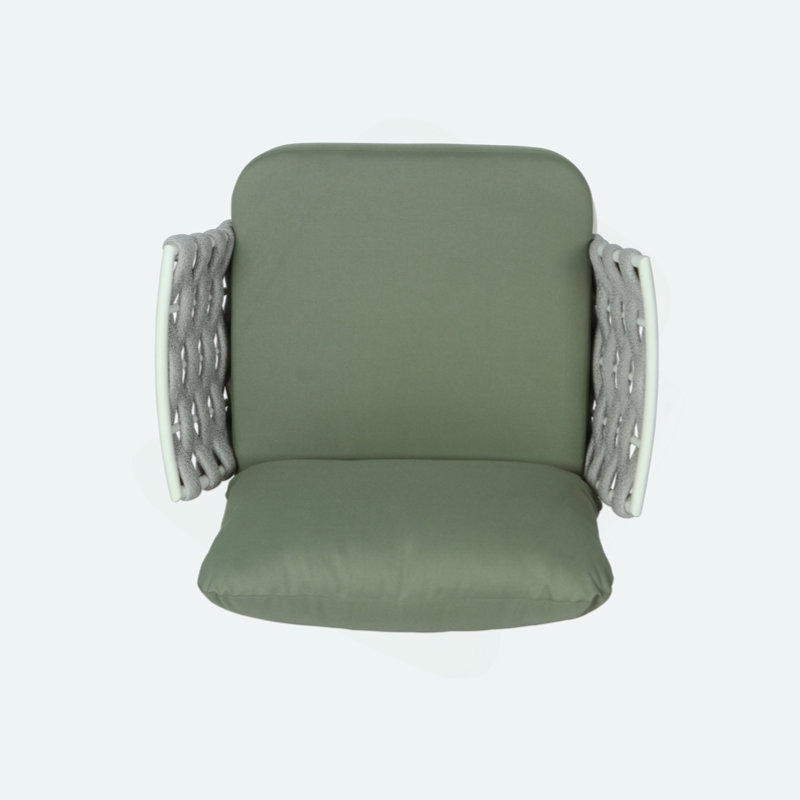 Ensemble de 2 fauteuils club Mariano, Vert, Blanc cassé