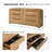 62" W 6-Drawer Solid Wood Double Dresser with Hidden Drawer