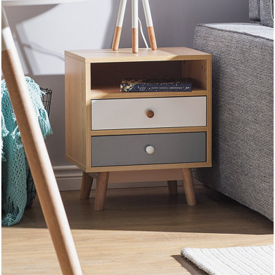 Gary 40cm W Manufactured Wood Bedside Table
