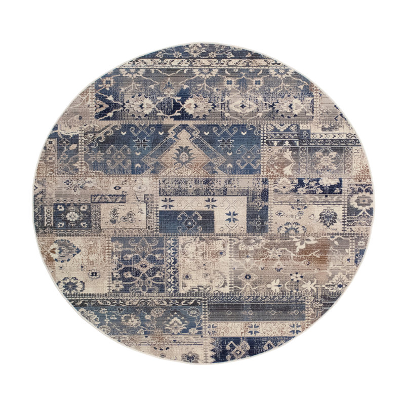 Morvant Patchwork Indoor Rug, Round 5'