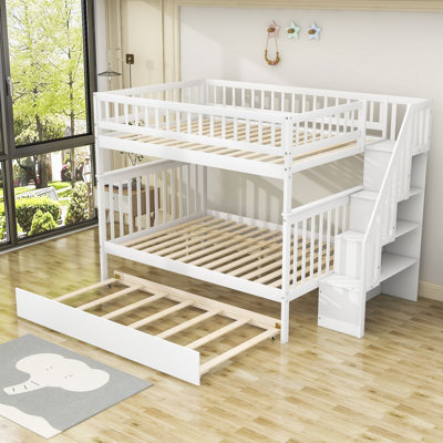 Rothrock Full Over Full Wood Bunk Bed with Twin Size Trundle -  Harriet Bee, 1DB7BE3F6E97433F9136EE7018038509