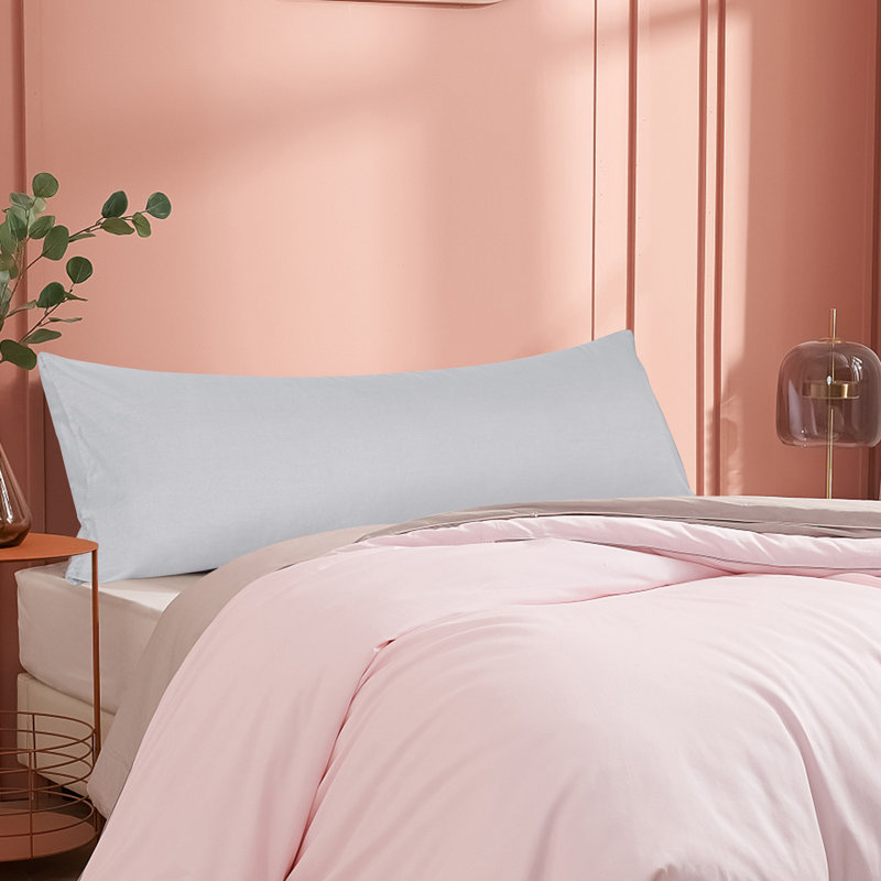 Body Pillow Cover, 1800 Brushed Microfiber Body Pillowcase with Envelope Closure - 20x54 Inches - NTBAY, Light Gray, 1