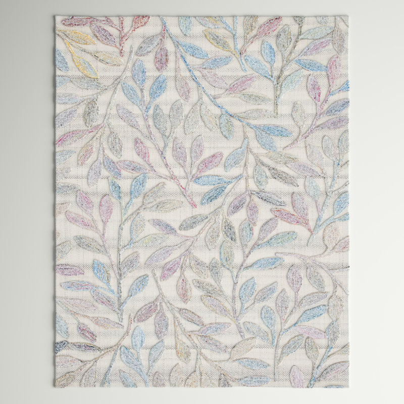 Tapis mauve / bleu touffeté à la main Basham, Rectangle 8 pi x 10 pi