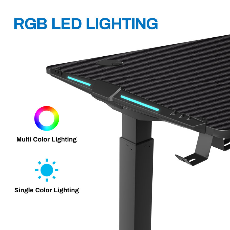 166.4cm W Height Adjustable Rectangular Computer Desk