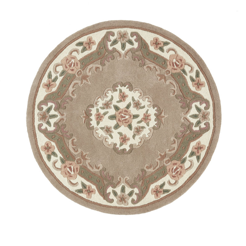 Comfort Oriental Wool Hand Woven Beige, Semi Circle 67 x 127cm