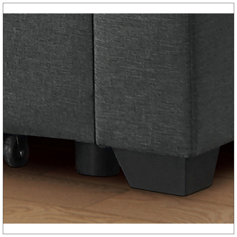 Canapé-lit modulaire, gris foncé, Tissu gris foncé