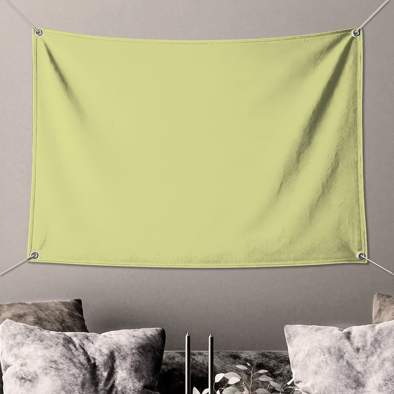 Tapisserie murale jaune clair uni, H 50 po x l 60 po avec 4 œillets