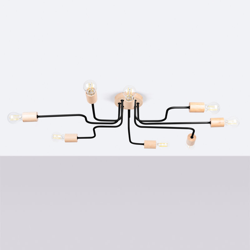 Chandelier, 16.5cm H x 60cm W x 100cm D, 8 Lights, Black