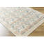 Tapis oriental blanc / bleu sarcelle / orange en polyester tissé à la machine Alburgh-1684490564