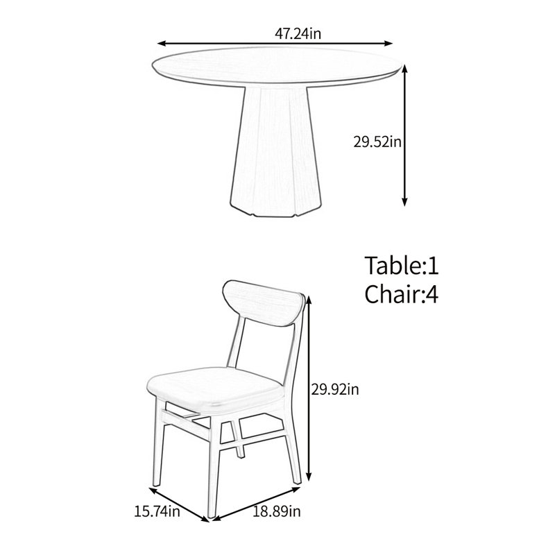Ensemble de table Creative en bois massif