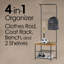 60.33 cm W Hall Tree with Storage Bench and Shoe Storage