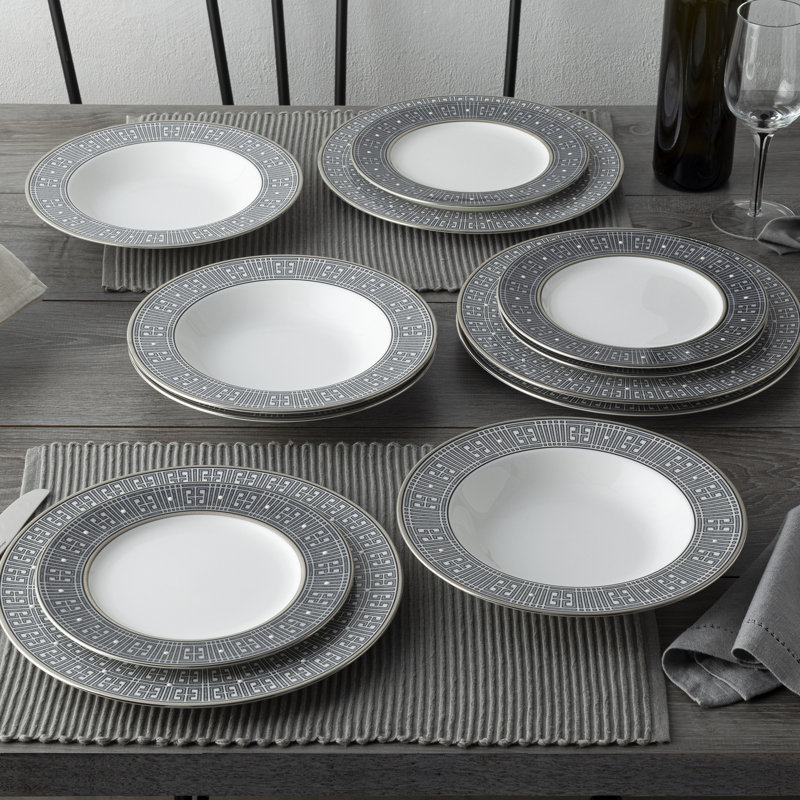 Noritake Infinity 12-Piece Dinnerware Set, Service For 4, Graphite