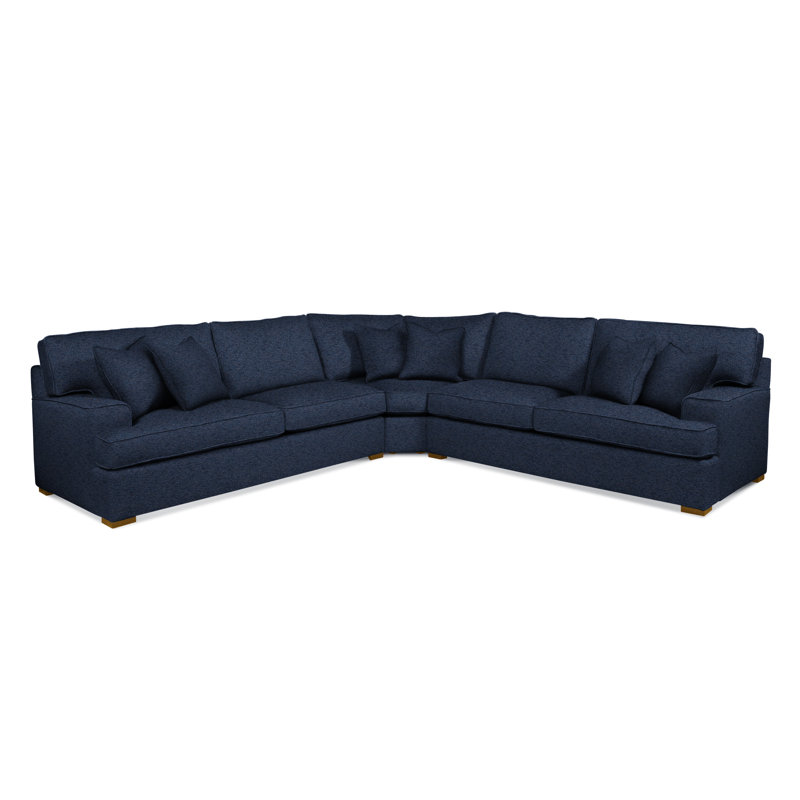 Sadie L-Sectional, Havana Finish, Basic Navy; 0317-61