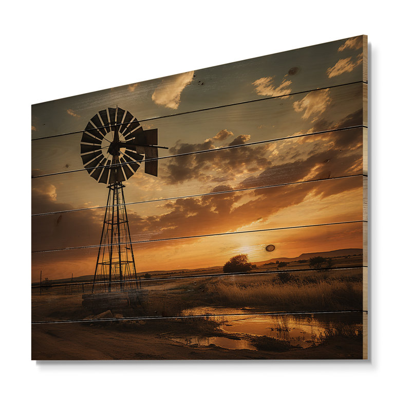 " Texas Rustic Windmills ", 24" H x 32" W x 0.78" D