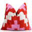 Coussin en velours rouge et rose - 16 x 16