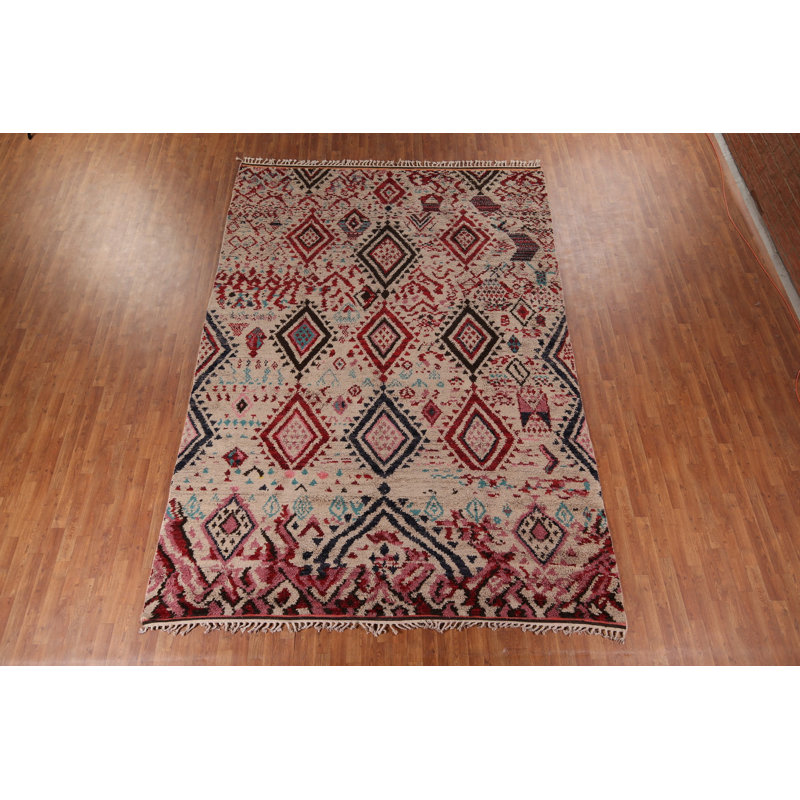 Tapis rectangulaire en coton 12 pi 10 po x 8 pi 10 po One-of-a-Kind