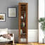 Vitrine avec portes en plaque d'acrylique transparente, armoire de rangement Curio avec 5 tablettes, bibliothèque avec lumières DEL