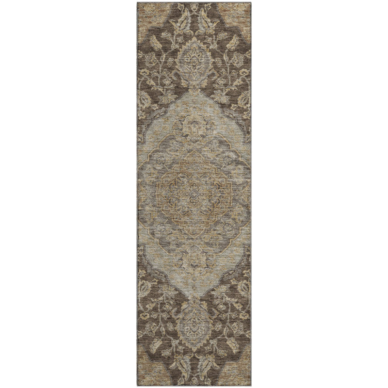 Premium Machine Washable Gurubaksh AMF1151 Global Rug, Runner 2'3" x 7'6"