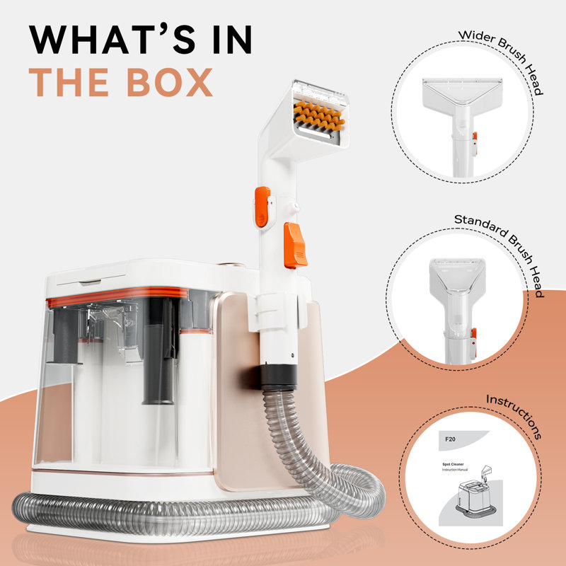 Portable Carpet Cleaner Machine With Powerful Suction, Fast Drying For Pet Stains Home Use, Rose Gold
