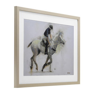 «Polo Rider in Motion», impression encadrée sous verre, conception de Jadei