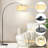 Asem 78.7'' Arched/Arc Floor Lamp with Remote Control, LED Bulb Included, and Big Drum Shade-1892449798-1920771474