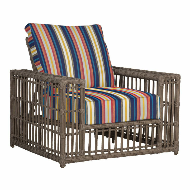 Newport Patio Chair with Cushions, Welt, Arbor Chambray, Onyx